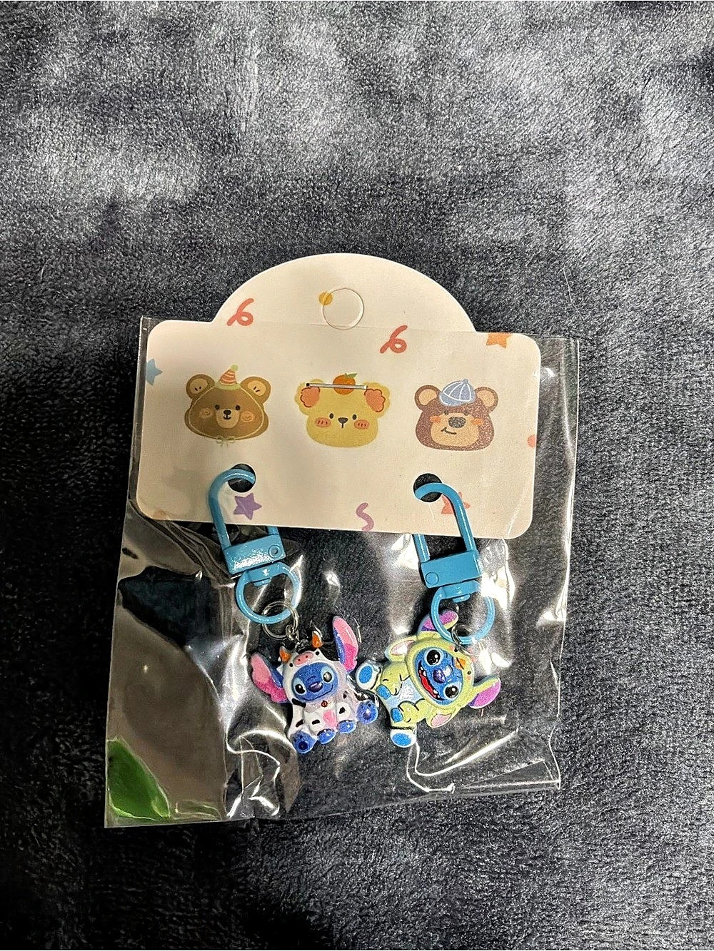 Kids Stitch Character Zipper Pull Keychain Set Multicolor NWT